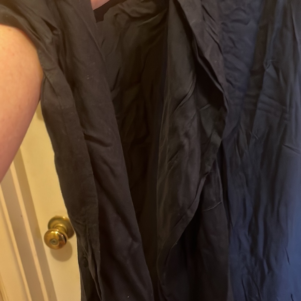 Ashley Stewart size 24 black 100%Viscose slit sides long sleeve wrap. NWOT - Picture 7 of 10